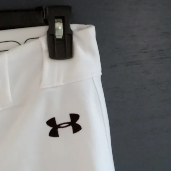 GUC Under Armour athletic pants white double snap size medium - Picture 5 of 7